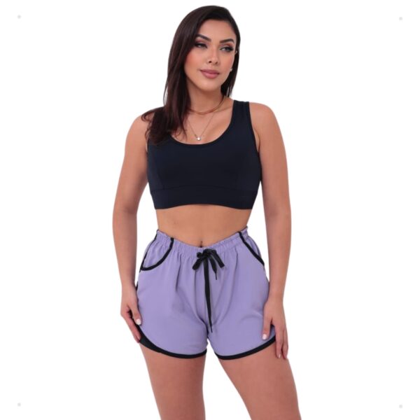 Short Feminino 2 em 1 Duplo Esportivo Academia Bolso Celular - Imagem 21