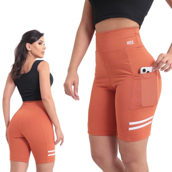 Short Feminino Esportivo Academia Com Bolso Para Celular - Imagem 2