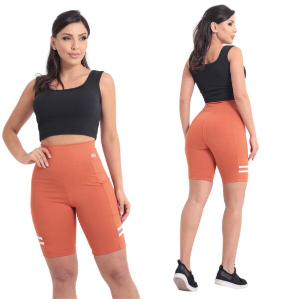 Short Feminino Esportivo Academia Com Bolso Para Celular - Imagem 4