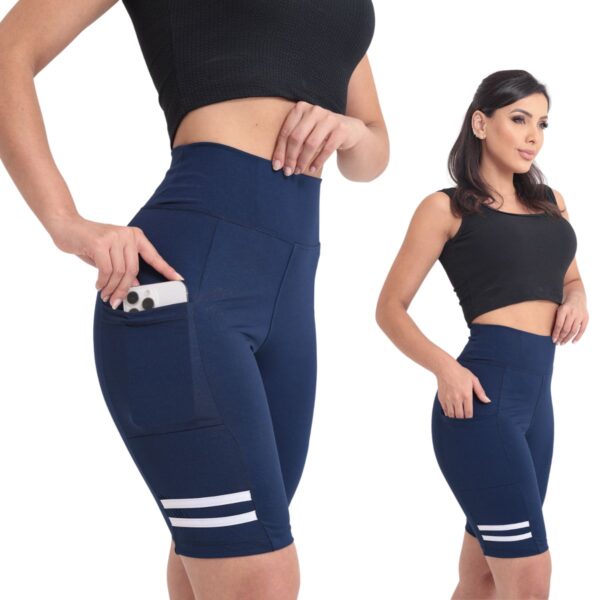 Short Feminino Esportivo Academia Com Bolso Para Celular - Imagem 11