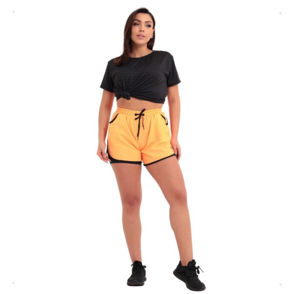Short Feminino 2 em 1 Duplo Esportivo Academia Bolso Celular - Imagem 2