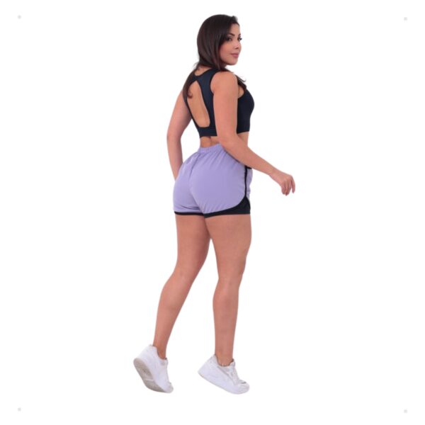 Short Feminino 2 em 1 Duplo Esportivo Academia Bolso Celular - Imagem 22