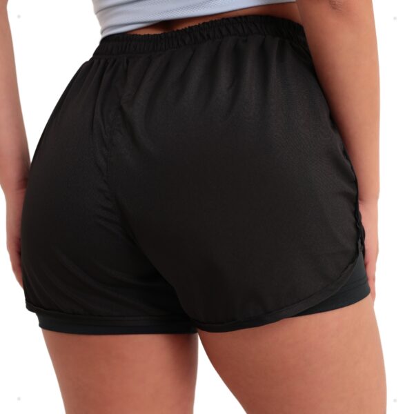 Short Feminino 2 em 1 Duplo Esportivo Academia Bolso Celular - Imagem 14