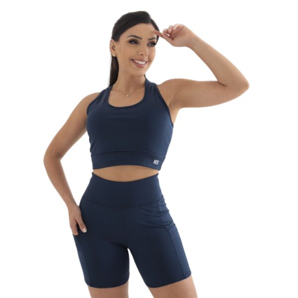 Conjunto Bermuda Feminino Celular CrossFit Academia Blackout - Imagem 15